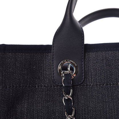 Chanel Denim Large Deauville Tote Dark Blue 12 of 12