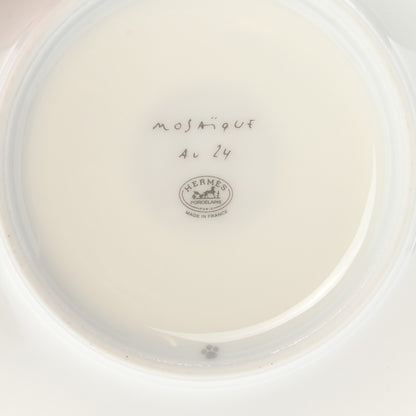 Hermes Porcelain Mosaique Au 24 Gold Tea Cup And Saucer Set Of 2 6 of 9