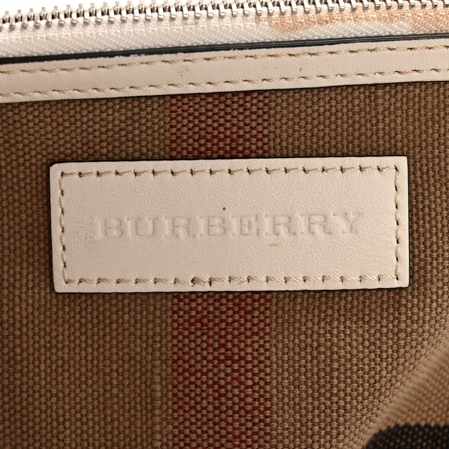 Burberry Canvas Mega Check Mini Ashby Tassel Crossbody  White 7 of 17