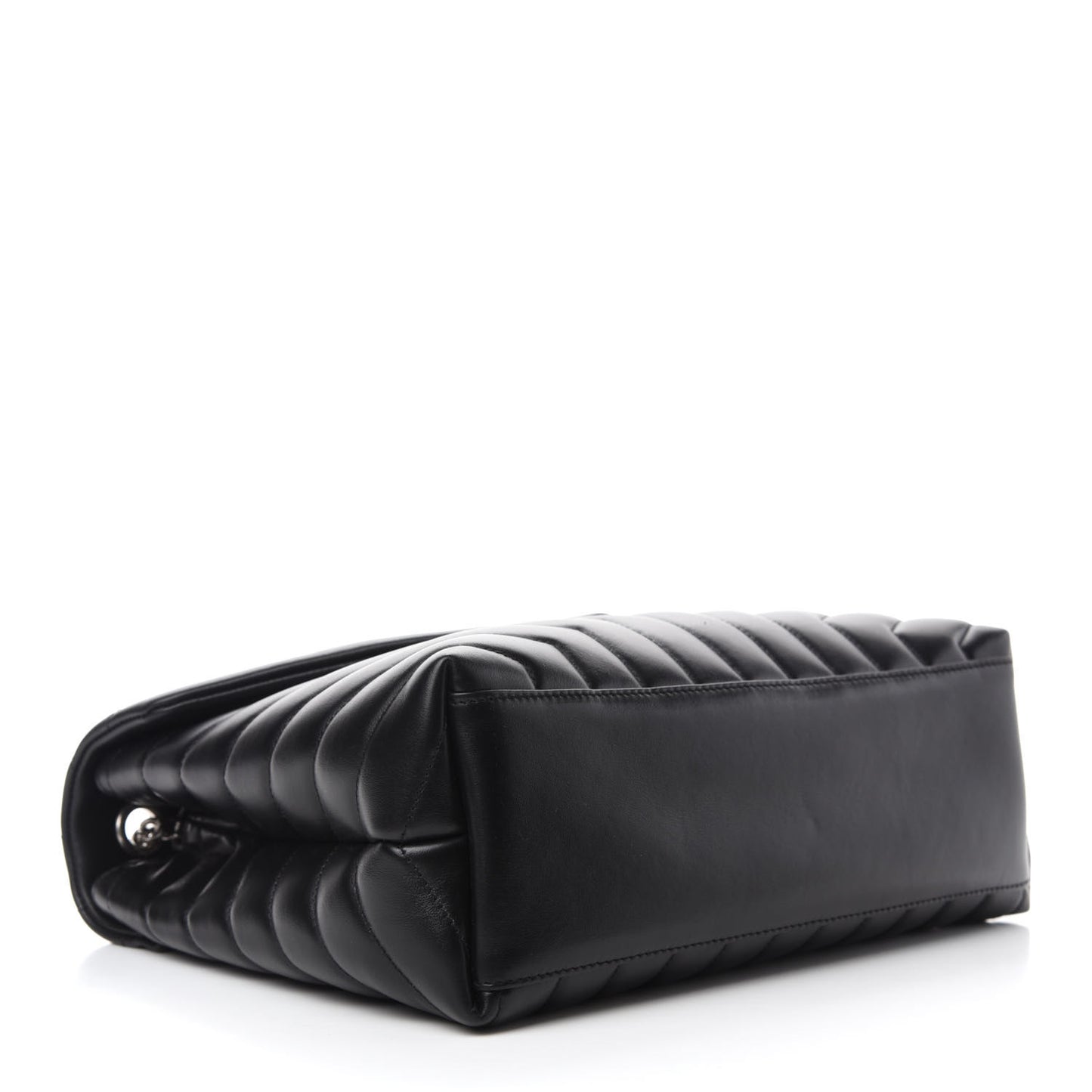 Calfskin Y Quilted Monogram Medium Loulou Chain Satchel Black