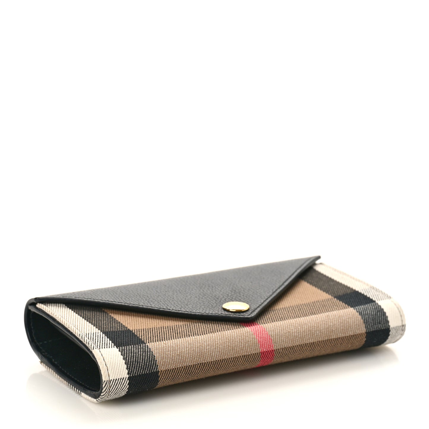 Vintage Check Grain Calfskin Halton Wallet Black