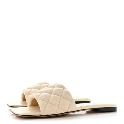 Bottega Veneta Nappa Matelasse Padded Flat Sandals 38 Sea Salt 3 of 12