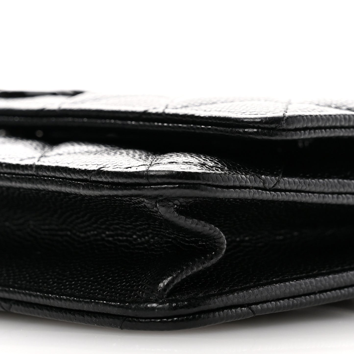 Caviar Quilted My Everything Wallet On Chain WOC Black