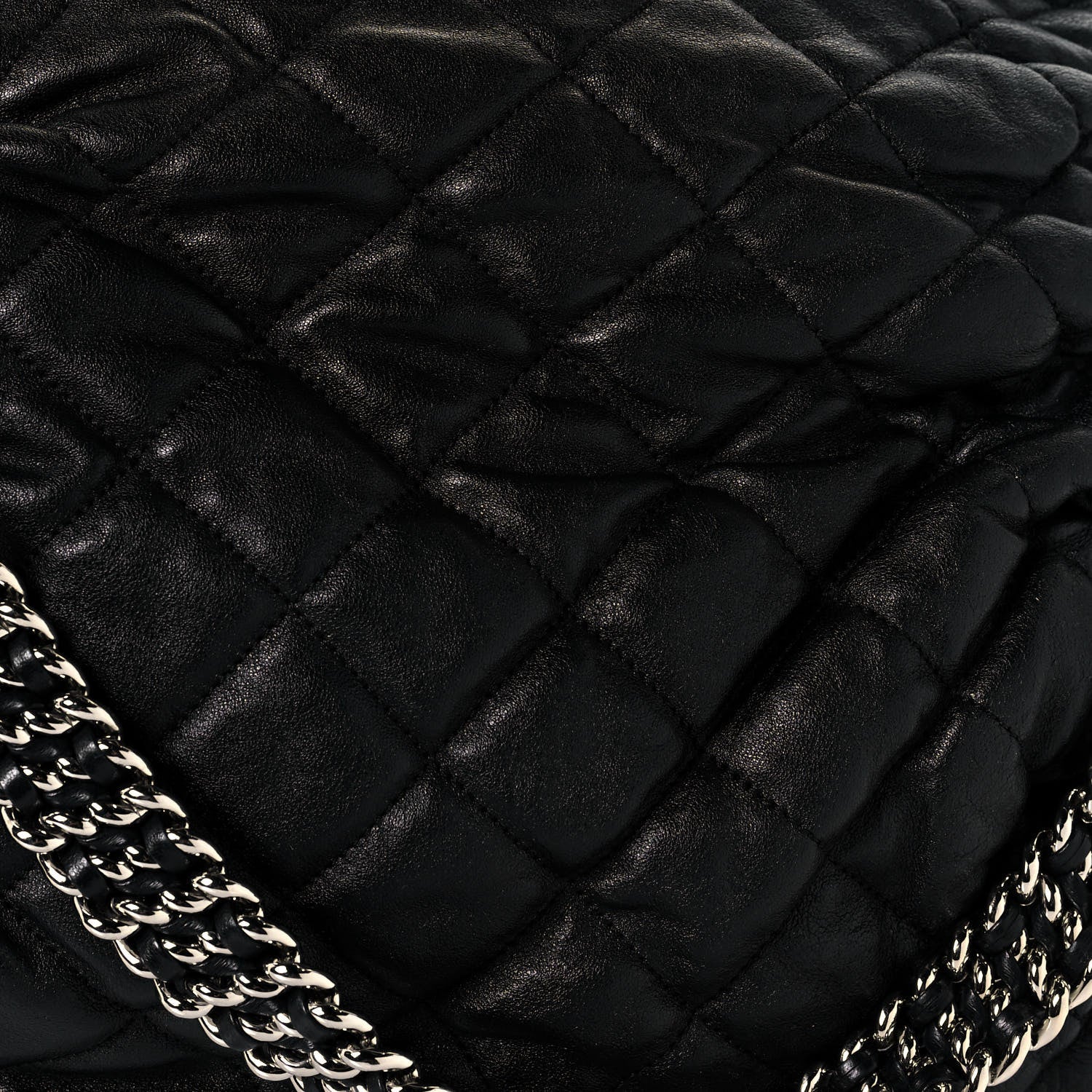 Chanel Washed Lambskin Chain Around Hobo Black 13 of 13