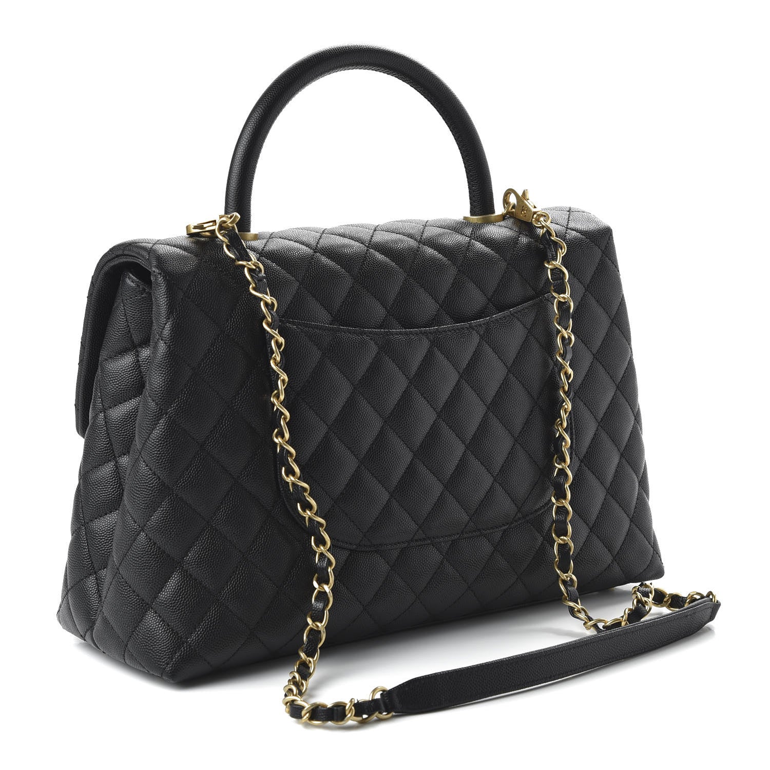 Chanel Caviar Quilted Medium Coco Handle Flap Black 3 of 11