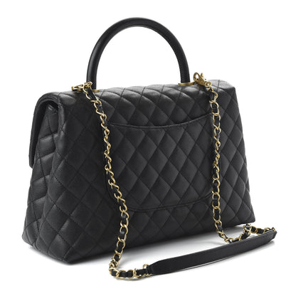 Chanel Caviar Quilted Medium Coco Handle Flap Black 3 of 11