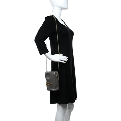 Gucci Snakeskin Mini Zumi Bucket Bag Dusty Grey 2 of 9