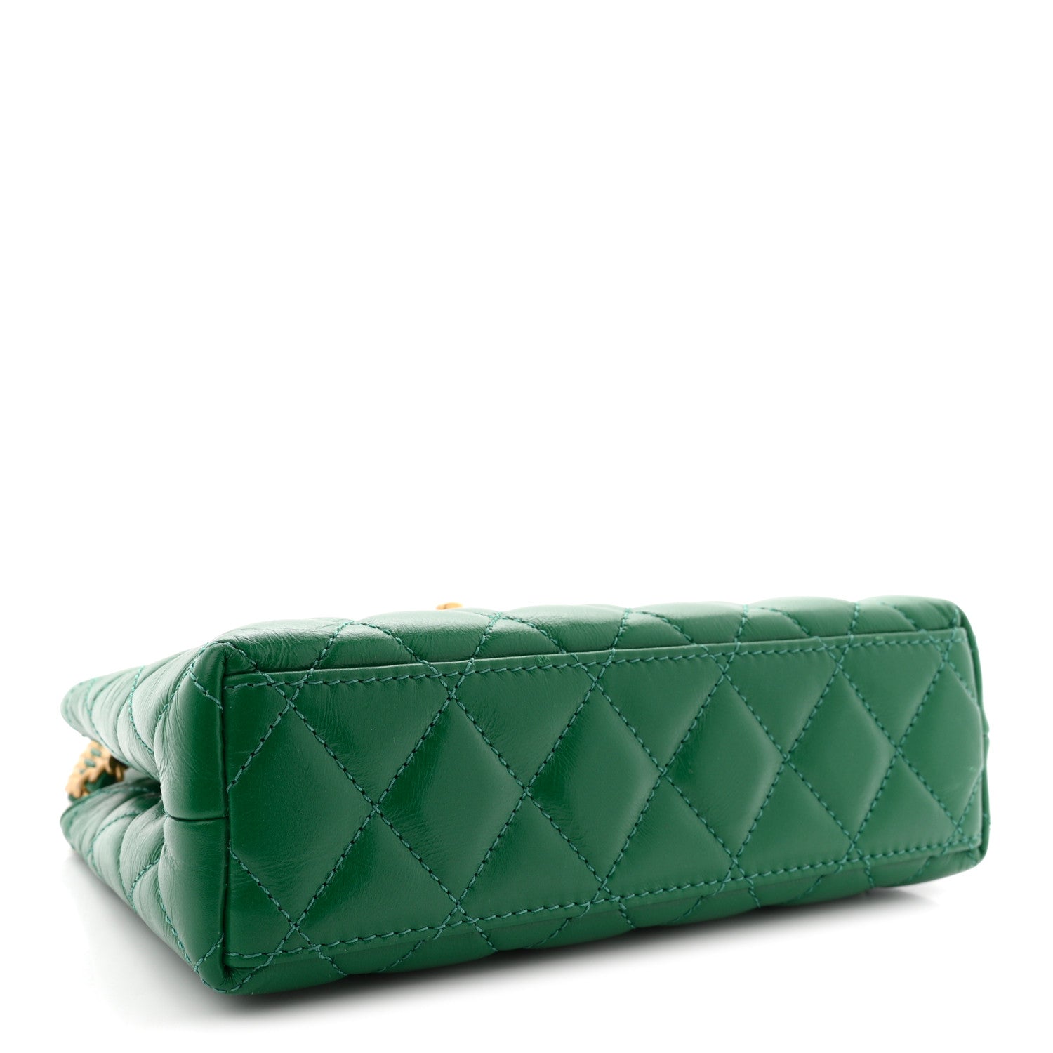 Chanel Shiny Aged Calfskin Quilted Nano Kelly Shopper Green 4 of 10