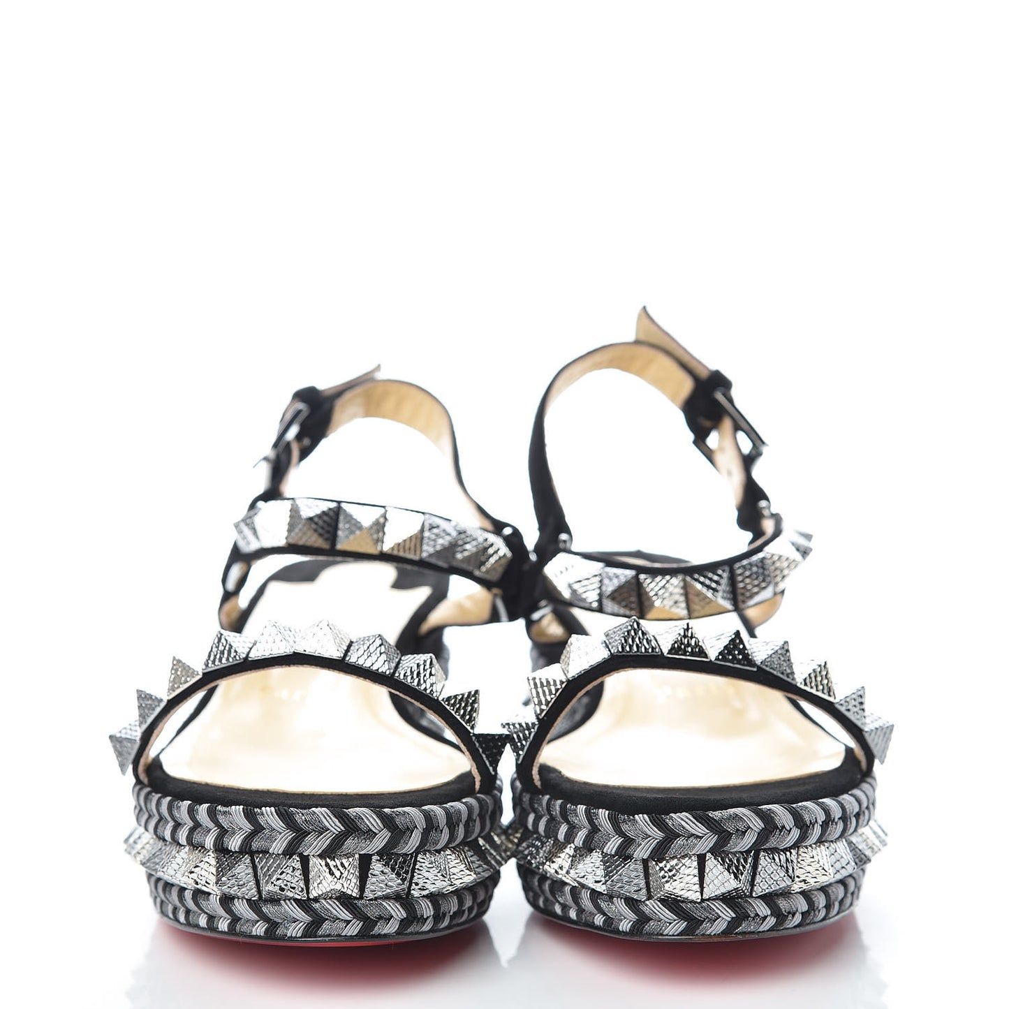 Veau Velours Specchio Vintage Pyraclou 60 Platform Sandals 37 Black
