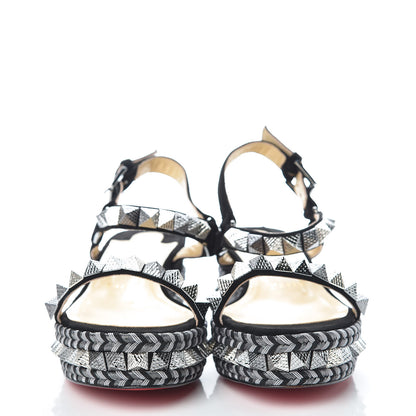 Christian Louboutin Veau Velours Specchio Vintage Pyraclou 60 Platform Sandals 37 Black 2 of 8