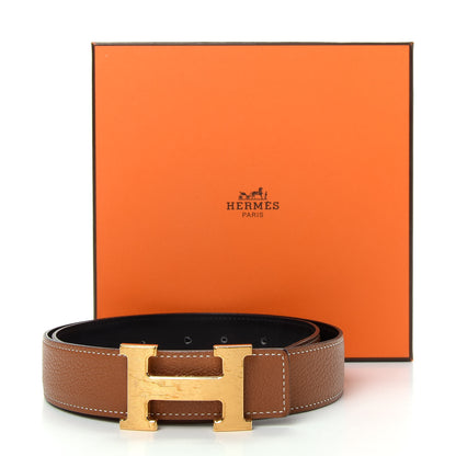 Hermes Box Togo 32mm H Belt 80 Black Gold 7 of 7