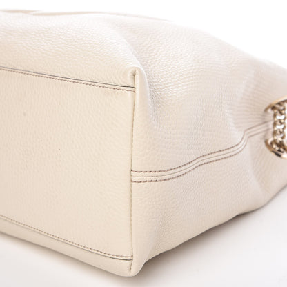 Gucci Pebbled Calfskin Medium Soho Chain Shoulder Bag Off White 10 of 12