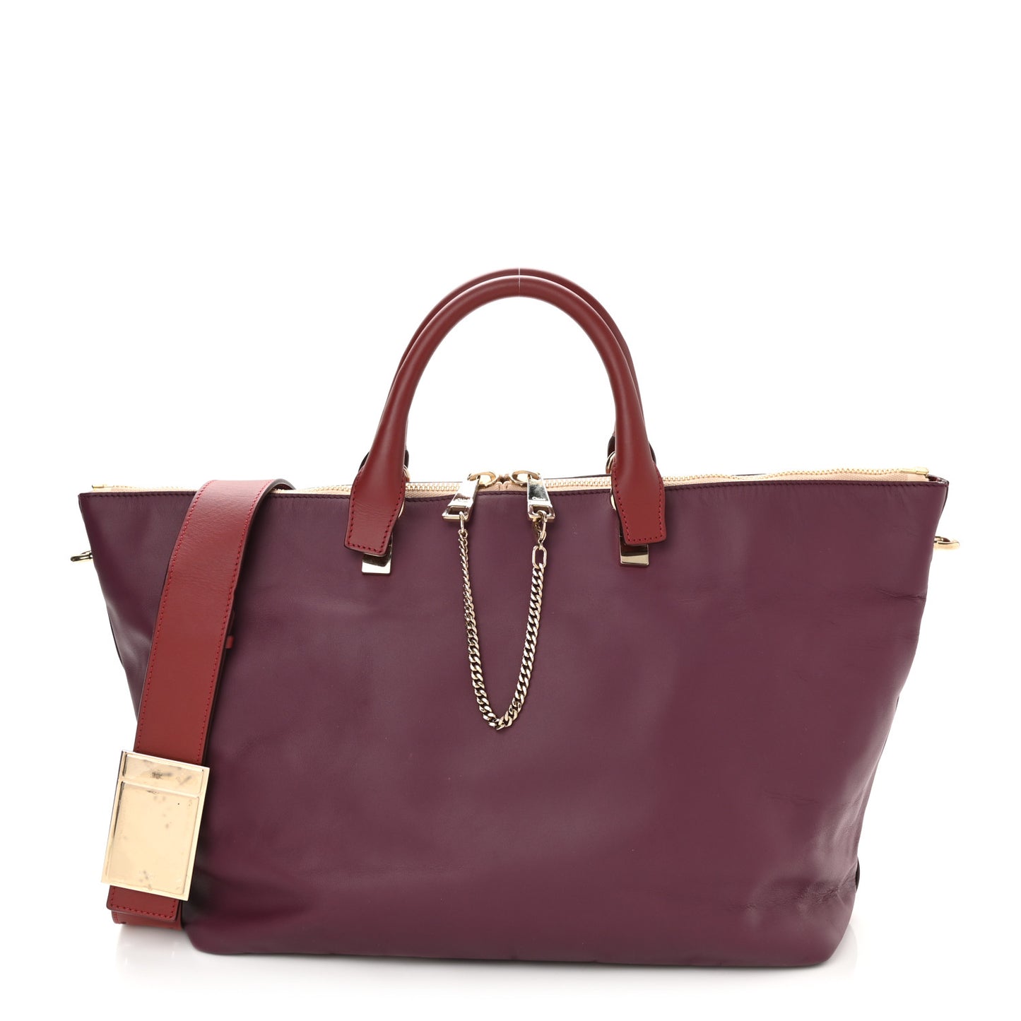 Smooth Calfskin Medium Baylee Tote Burgundy