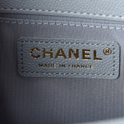Chanel Caviar Quilted Medium Boy Flap Grey 8 of 10