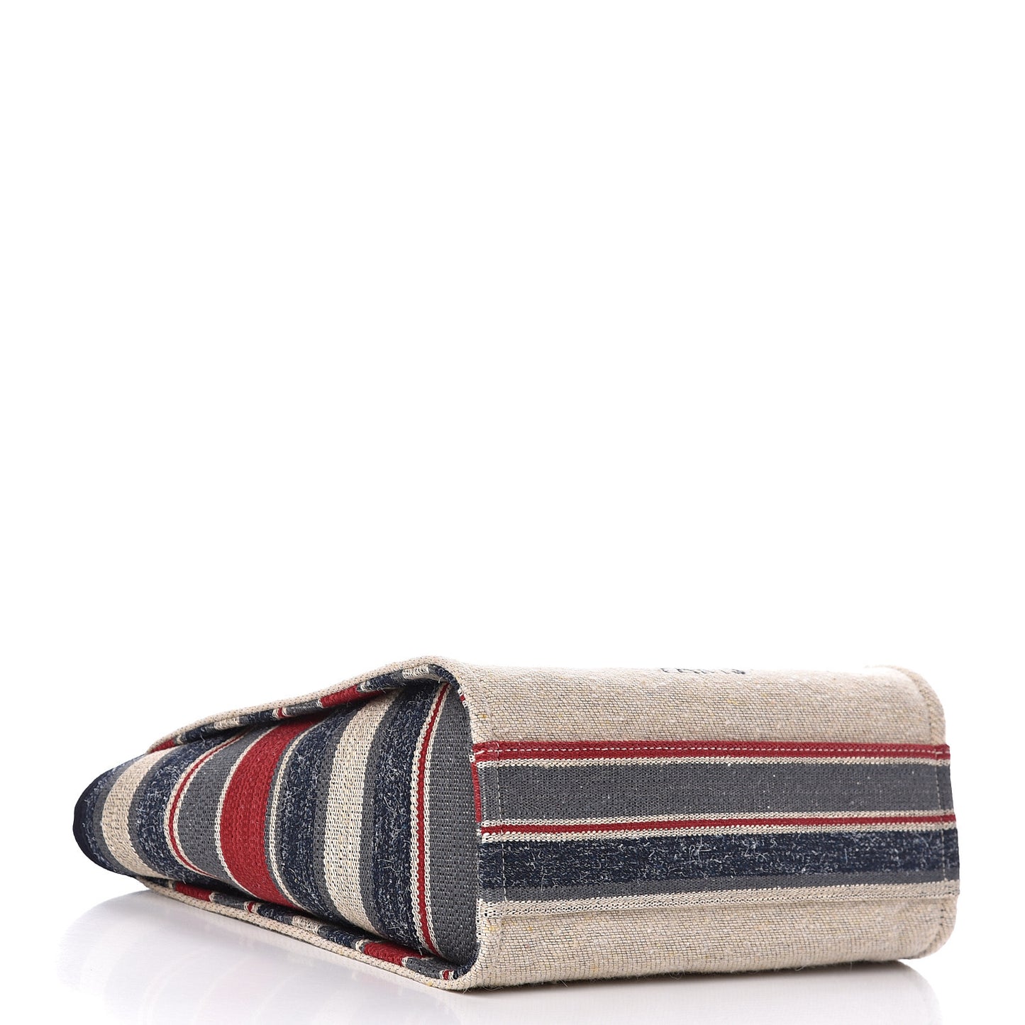 Striped Canvas Small Deauville Tote Beige