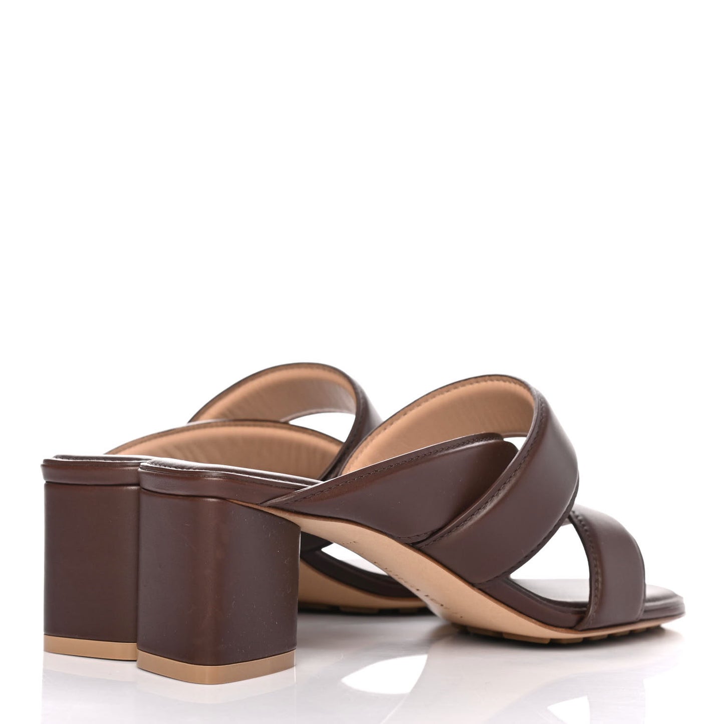 Vienna Calfskin The Band Cross Strap Mule Sandals 37 Bitter Chocolate