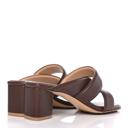 Bottega Veneta Vienna Calfskin The Band Cross Strap Mule Sandals 37 Bitter Chocolate 3 of 4