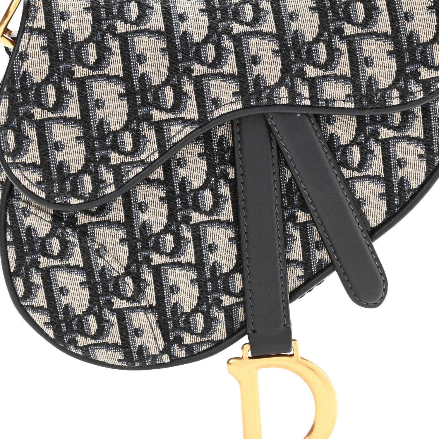 Christian Dior Oblique Mini Saddle Bag Blue 8 of 10