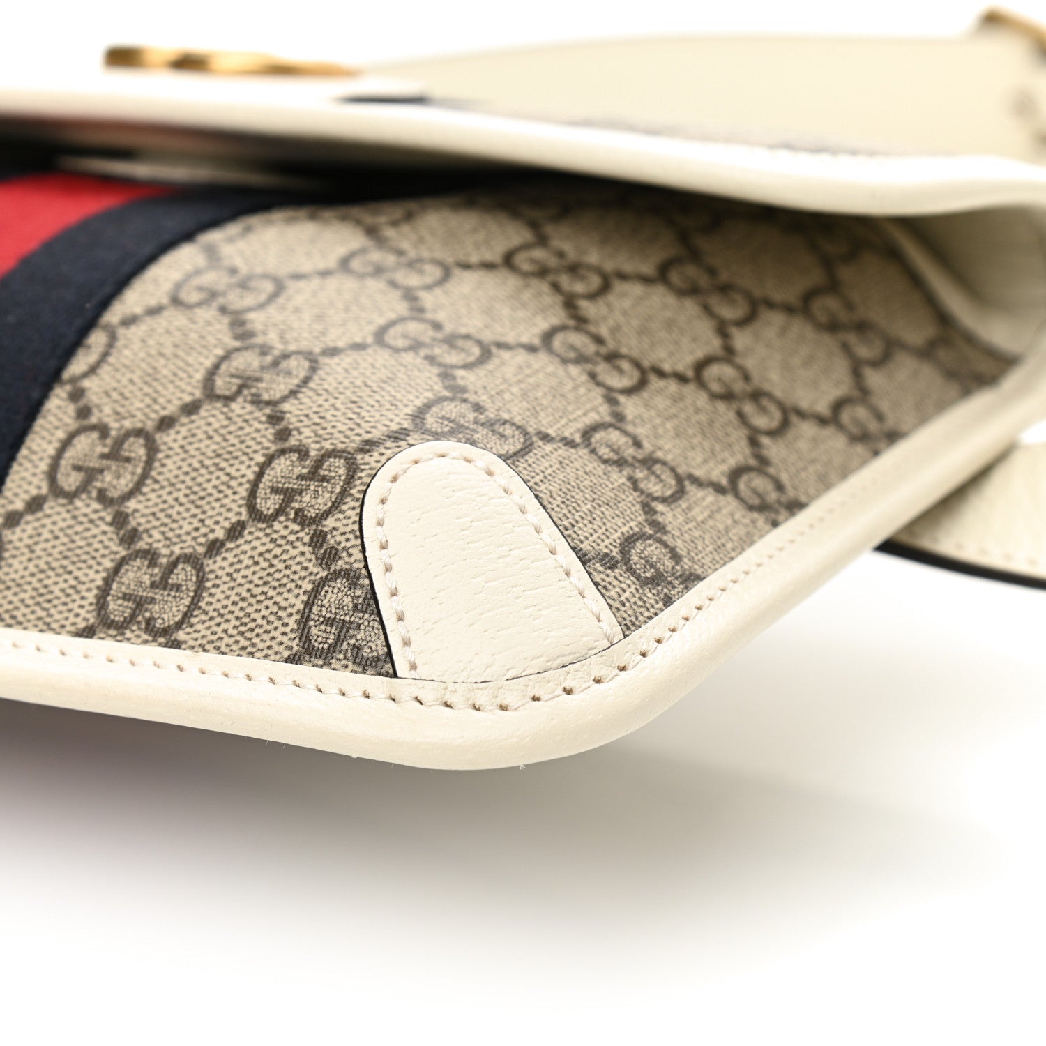 Gucci GG Supreme Monogram Textured Calfskin Web Small Ophidia Belt Bag 120 48 Beige Ebony Mystic White 9 of 9