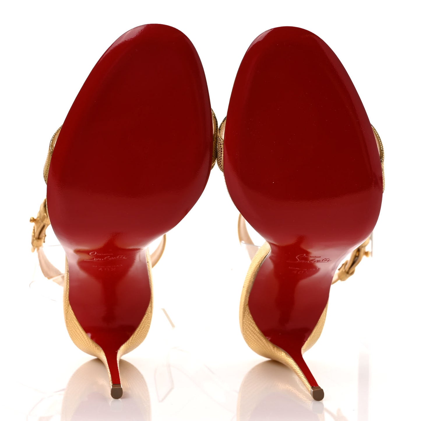 Nappa PVC Jonatina 100 Sandals 40.5 Gold