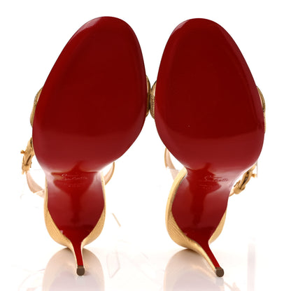 Christian Louboutin Nappa PVC Jonatina 100 Sandals 40.5 Gold 6 of 7