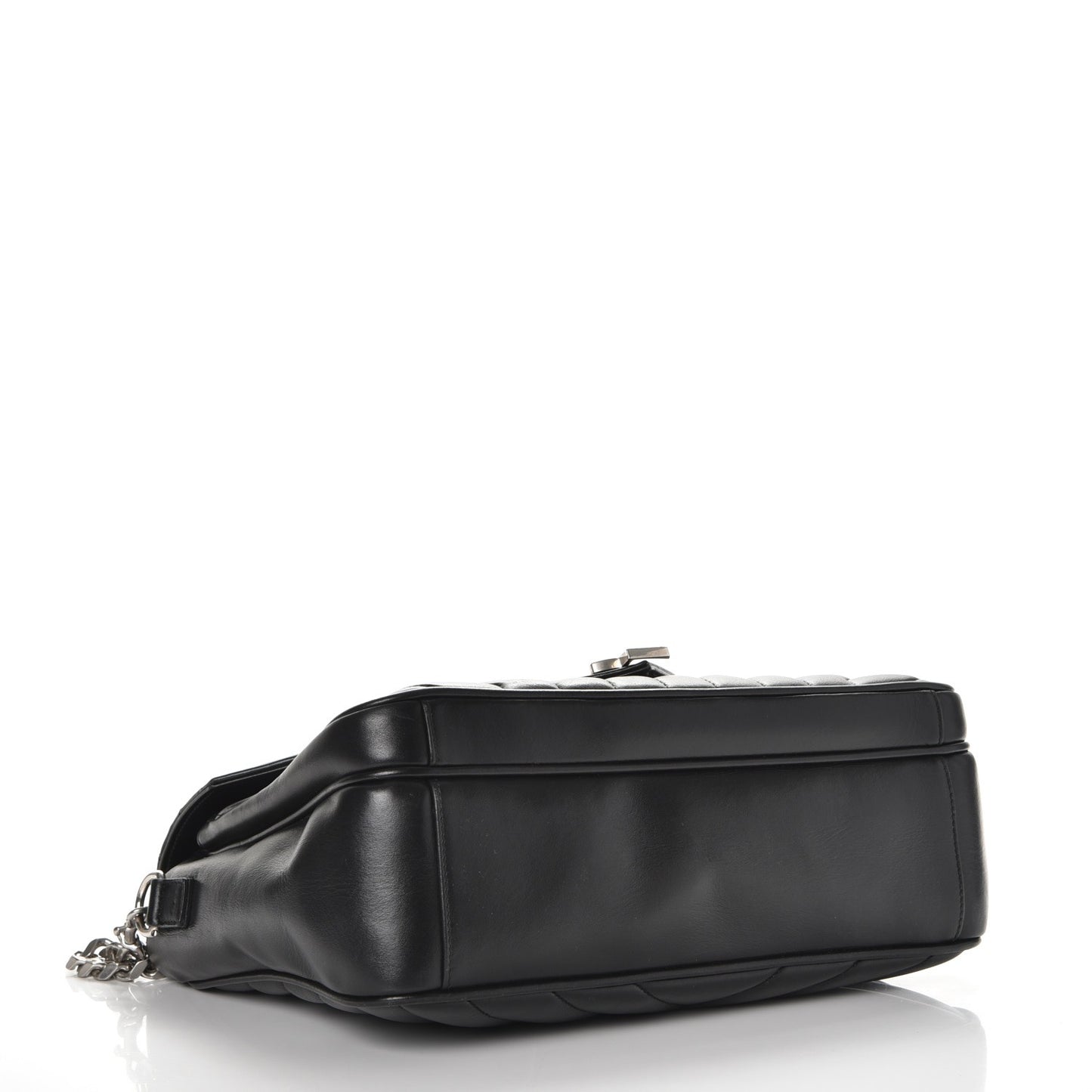 Calfskin Y Quilted Monogram Loulou Shoulder Bag Black
