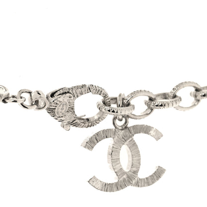 Chanel Crystal CC Bow Choker Necklace Silver 4 of 5