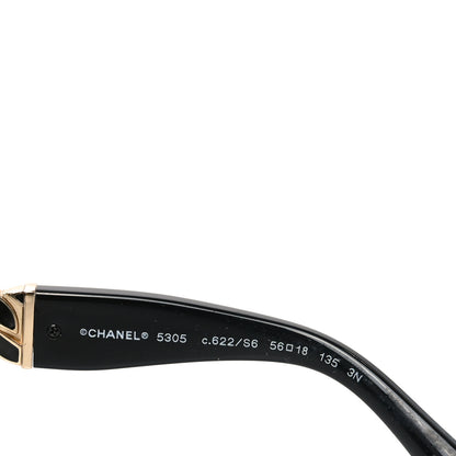 Chanel Acetate Metal Chain Square Sunglasses 5305 Black 5 of 7