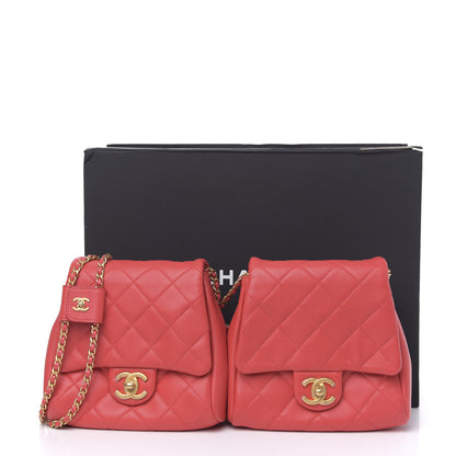 Chanel Lambskin Quilted Side-Packs Red 16 of 16
