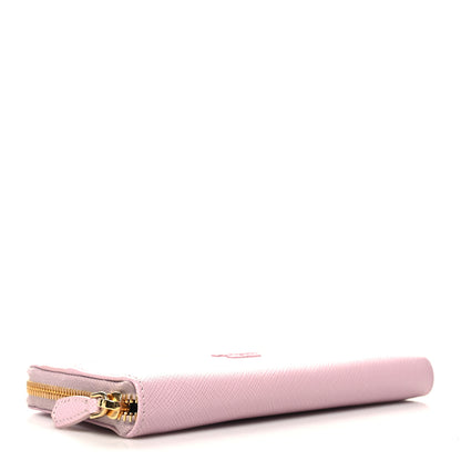 Prada Saffiano Zip Around Wallet Alabaster Pink 4 of 8