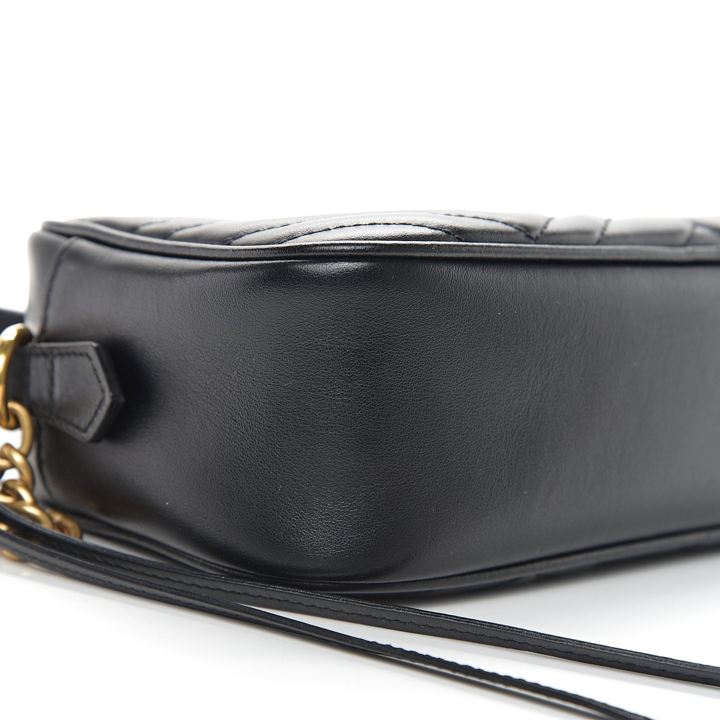 Calfskin Matelasse Small GG Marmont Chain Shoulder Bag Black