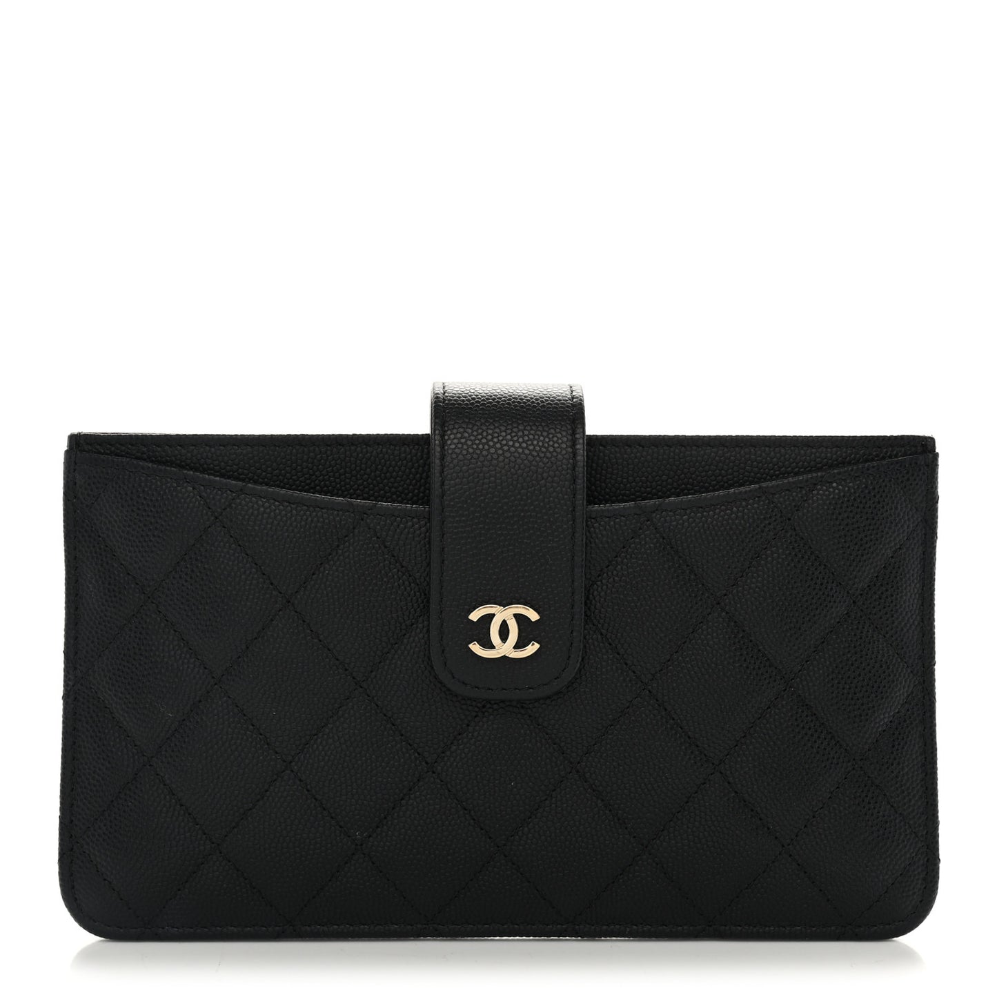 Caviar Quilted Classic Strap Pouch Black