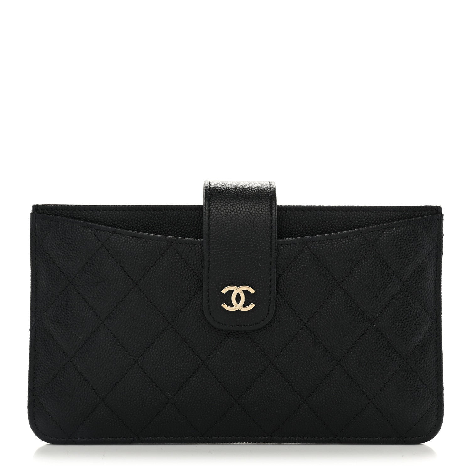 Chanel Caviar Quilted Classic Strap Pouch Black 1 of 10