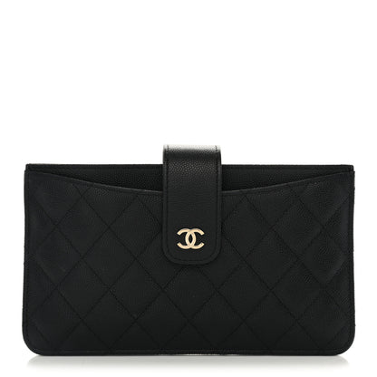 Chanel Caviar Quilted Classic Strap Pouch Black 1 of 10