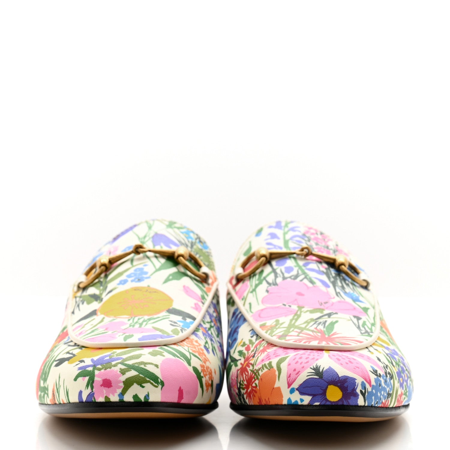 Gucci X KEN SCOTT Canvas Infinity Giardino d Apri Womens Princetown Slippers 38 Ivory Pink Mystic White 2 of 10