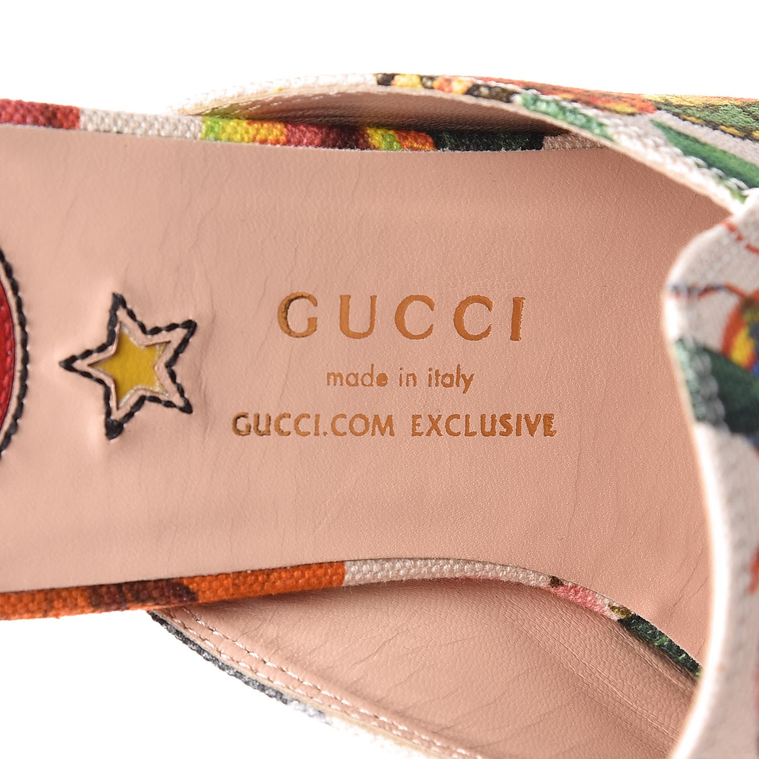 Gucci Canvas Garden Print Princetown Slippers 38 Ivory Multicolor 9 of 14