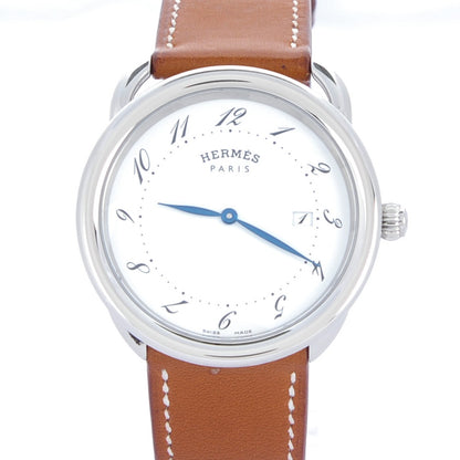 Hermes Stainless Steel Barenia 38mm Arceau Quartz Watch Fauve 1 of 13