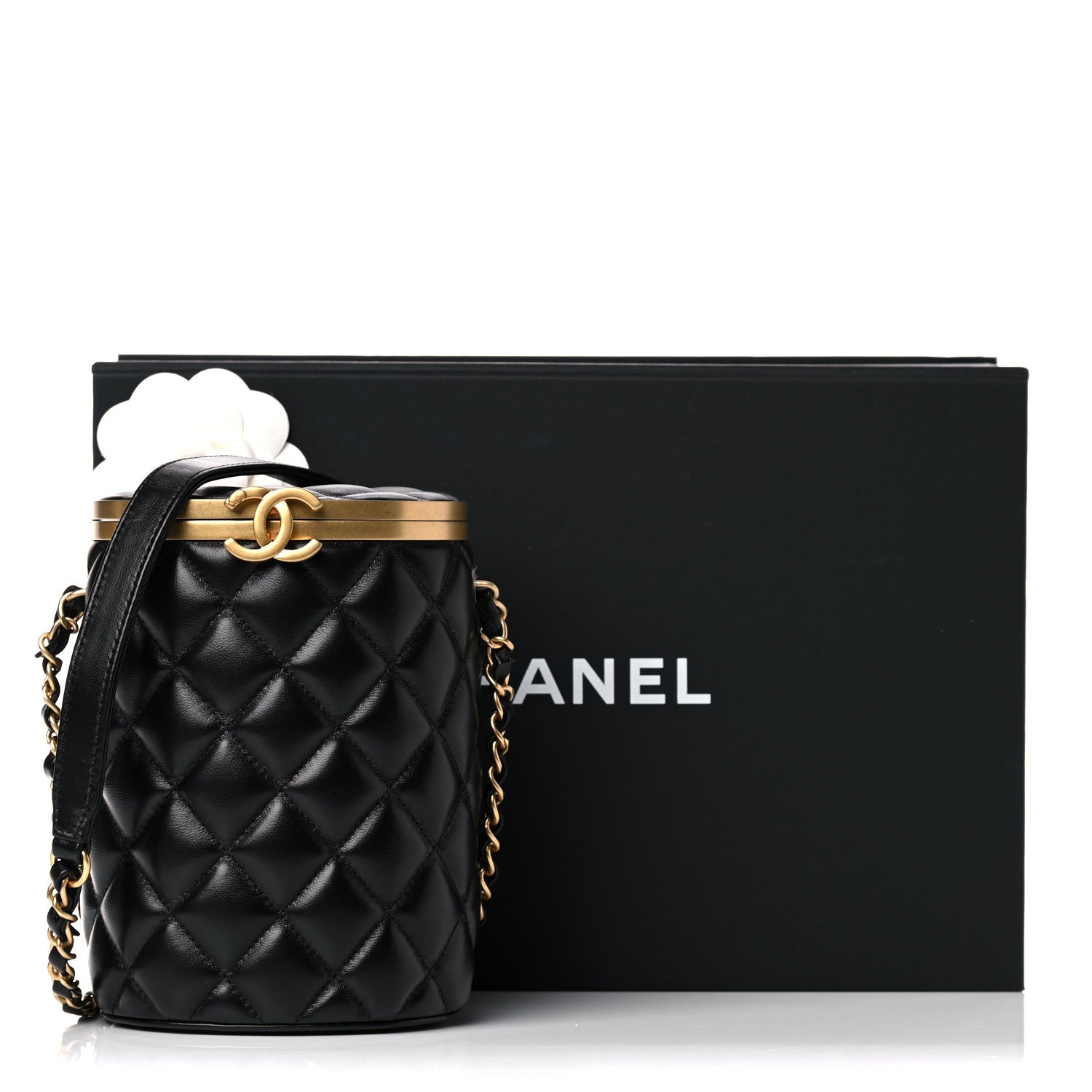 Chanel Lambskin Quilted Crown Box Bag Black 13 of 13