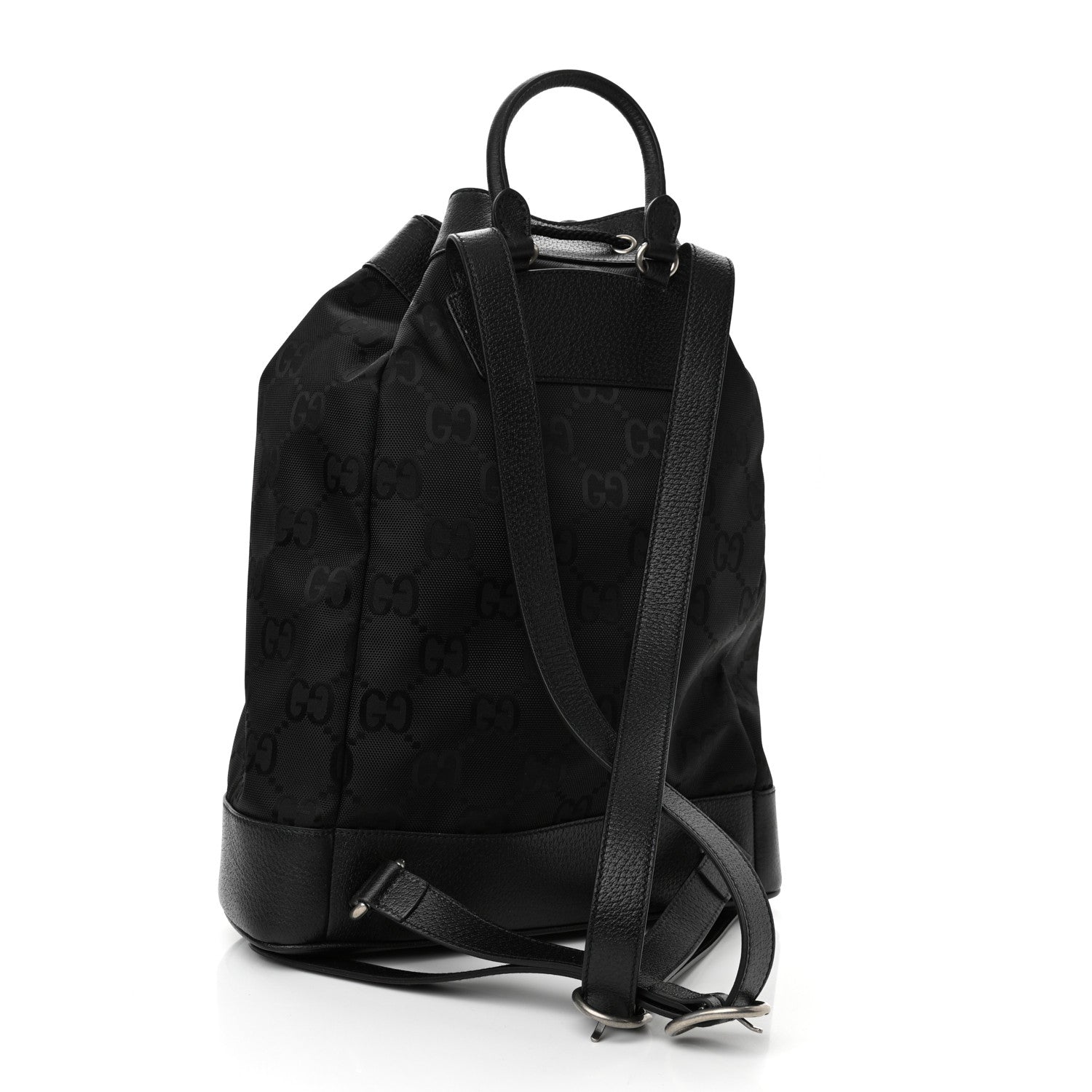 Gucci Econyl Nylon Monogram Off The Grid Drawstring Bucket Backpack Black 3 of 9