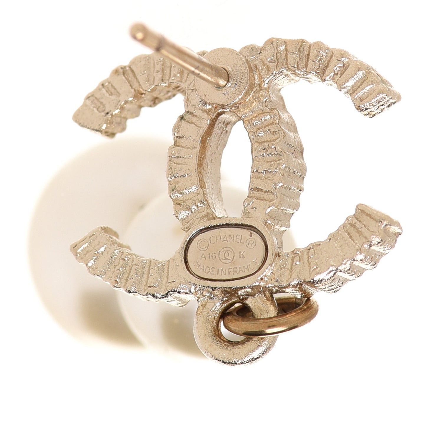 Pearl CC Drop Earrings Gold
