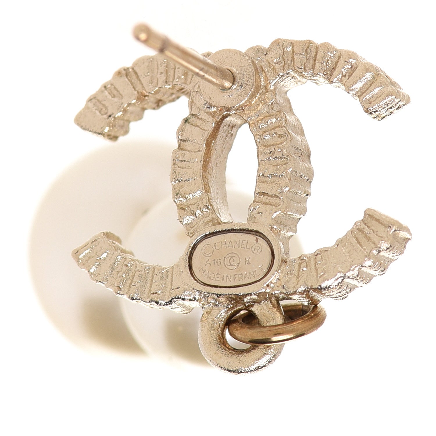 Chanel Pearl CC Drop Earrings Gold 4 of 5