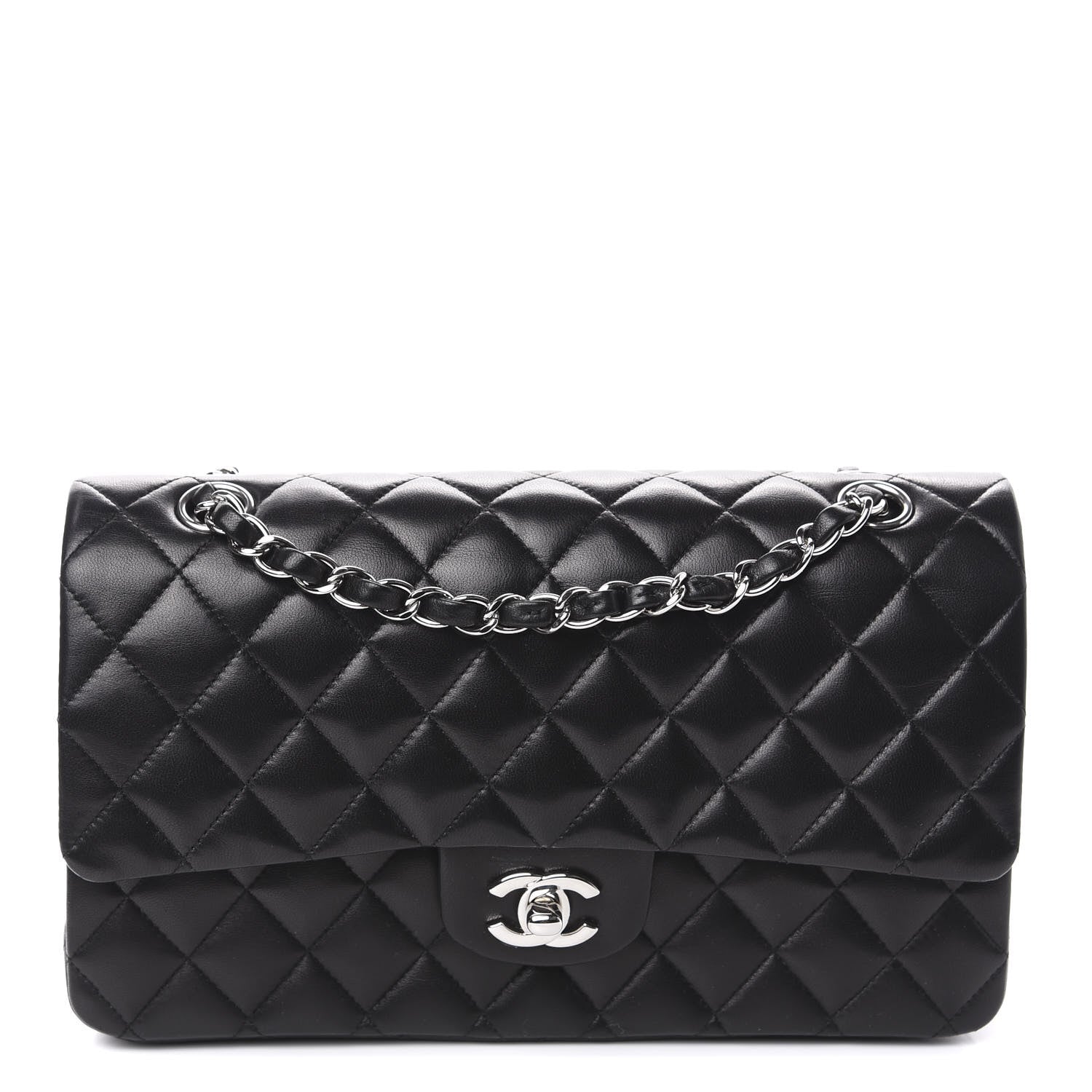 Chanel Lambskin Quilted Medium Double Flap Black 1 of 13