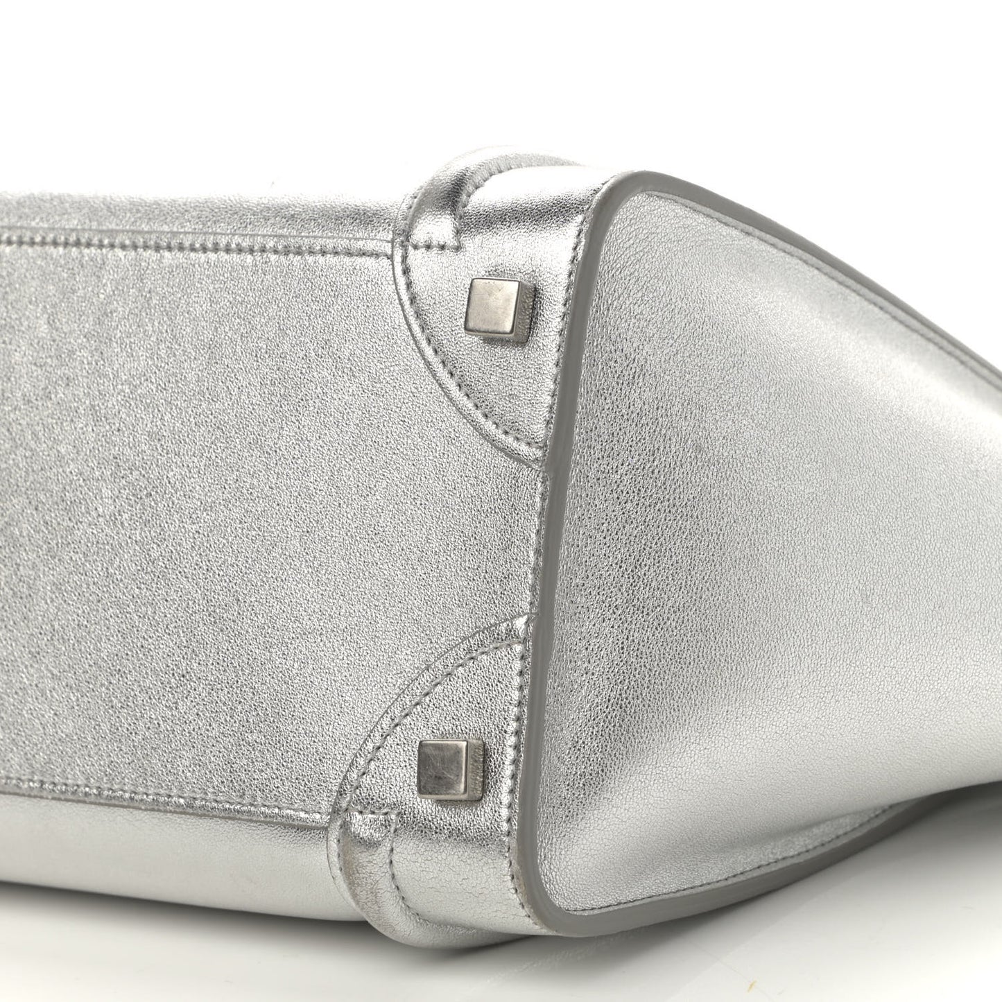 Laminated Lambskin Micro Luggage Silver