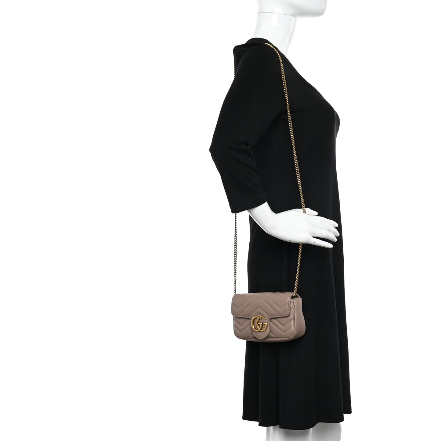 Calfskin Matelasse Super Mini GG Marmont Shoulder Bag Porcelain Rose