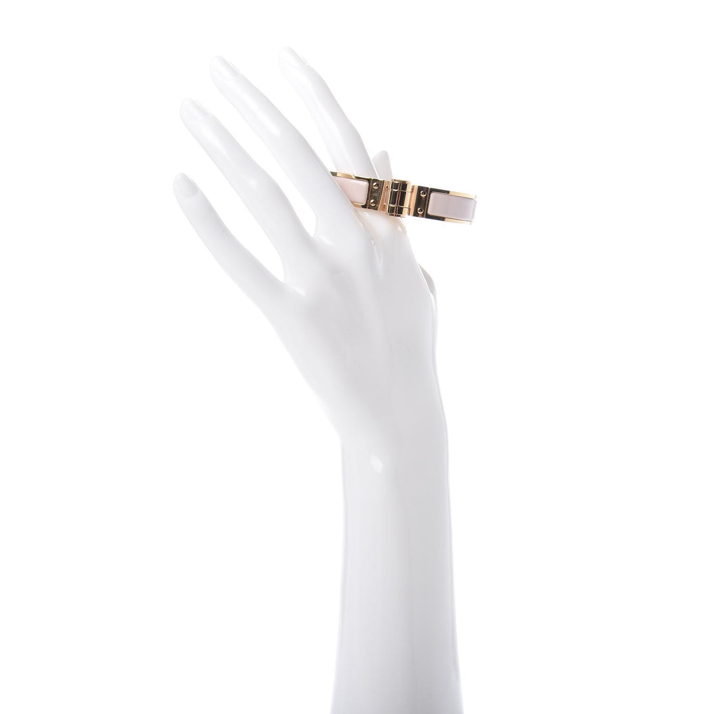Enamel Charniere Uni Narrow Hinged Bracelet S Rose Candeur