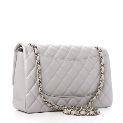 Chanel Caviar Quilted Jumbo Double Flap Grey 3 of 9