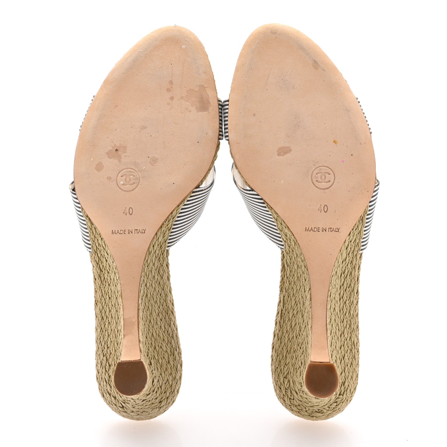 Chanel Fabric CC Espadrille Sandals 40 Beige 6 of 13