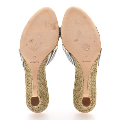 Chanel Fabric CC Espadrille Sandals 40 Beige 6 of 13