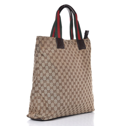 Gucci GG Monogram Large Web Handle Vertical Tote Dark Brown 2 of 10