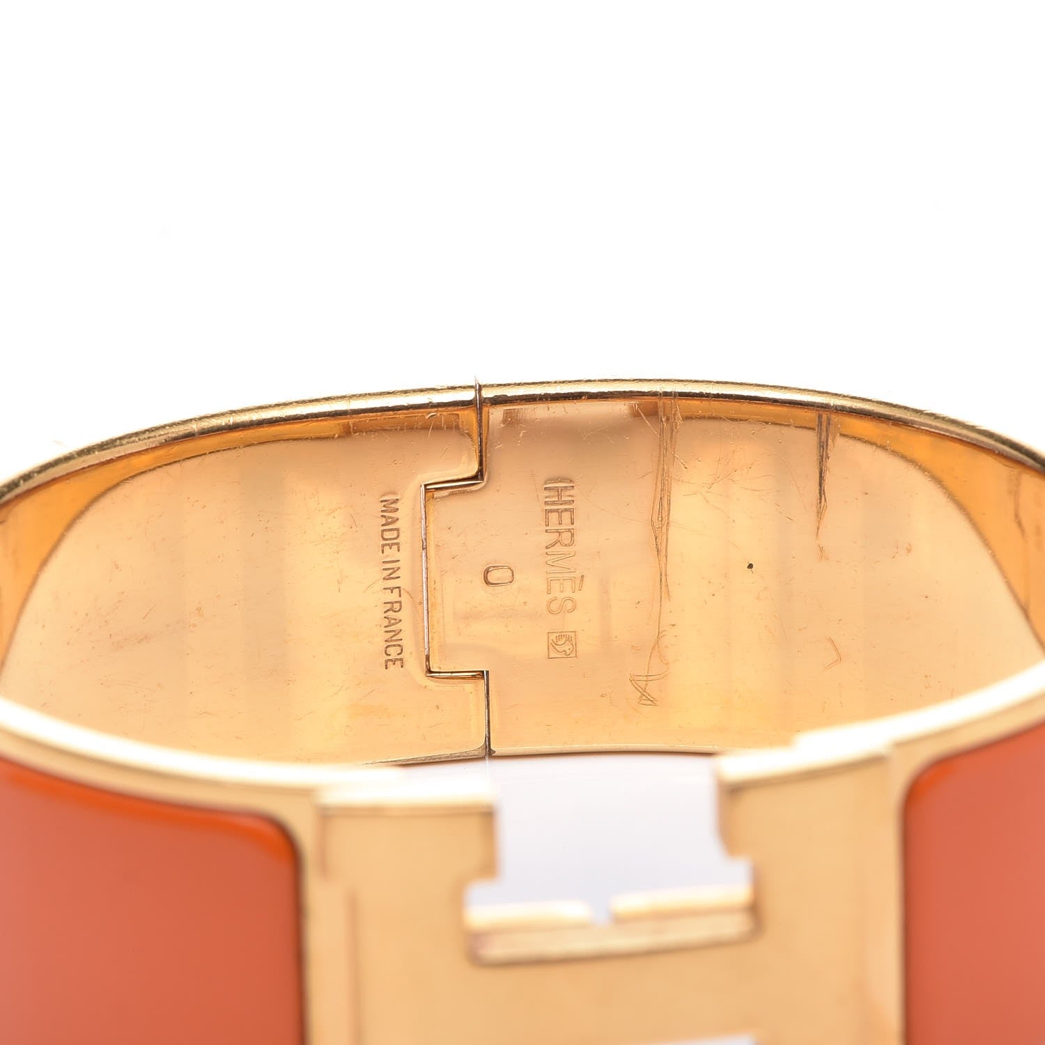 Hermes Enamel Wide Clic Clac H Bracelet GM Orange 5 of 8
